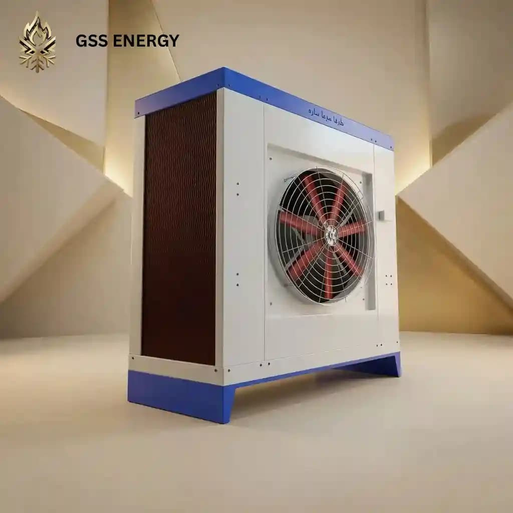 کولر صنعتی آکسیال GSS Energy با هوادهی مستقیم برای سوله و گلخانه